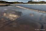 Reflejos en la playa, Whananaki, Northland, Nueva-Zelanda.