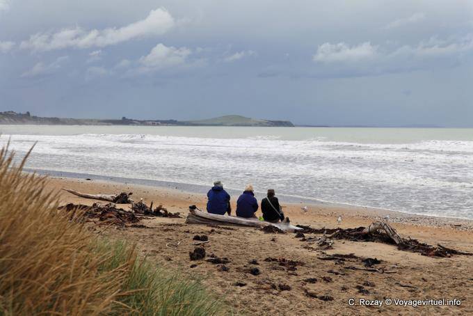 Meditación sobre Koekohe Beach, Rocas Moeraki Scenic Reserve, Otago - Nueva-Zelanda