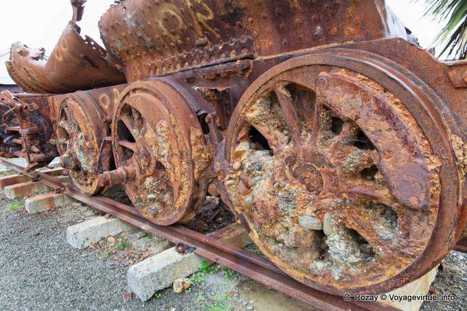 Locomotora oxidada, Oamaru, Otago - Nueva-Zelanda