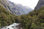 Río en el Eglinton Valley Road Para Milford Sound Te Anau, Southland, Nueva-Zelanda.