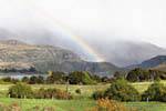 Cielo del arco iris, Lago Wanaka, Southland, Nueva-Zelanda.