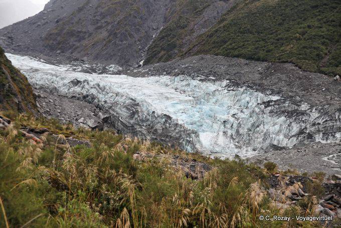 Finalización de 13 kilómetros de glaciar, Fox Glacier, Costa Occidental - Nueva-Zelanda