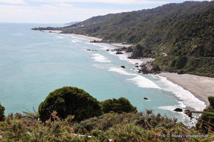 Las playas de la costa de Viewpoint Irimahuwhero, Paparoa Parque Irimahuwhero, Westcoast - Nueva-Zelanda
