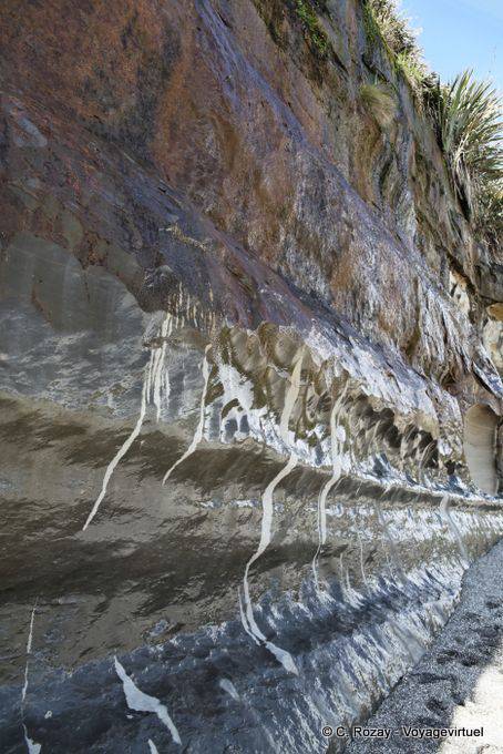 Acantilado estratos Paparoa Parque, Truman Track, Costa Occidental - Nueva-Zelanda