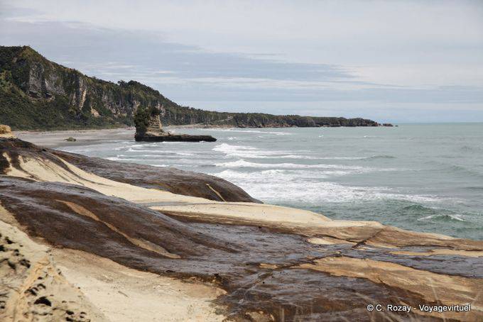 Flujos de lava en el lado salvaje, Paparoa Parque, Truman Track, Costa Occidental - Nueva-Zelanda