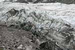 Las olas y las colinas de hielo, Fox Glacier, Costa Occidental, Nueva-Zelanda.