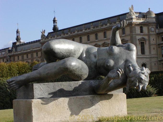 Estatua de La Rivière, la escultura de Maillol, Jardin des Tuileries, París, Francia
