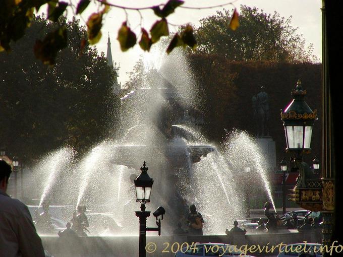 Historia aguas, Fuente de los Ríos (1840), Place de la Concorde, París, Francia