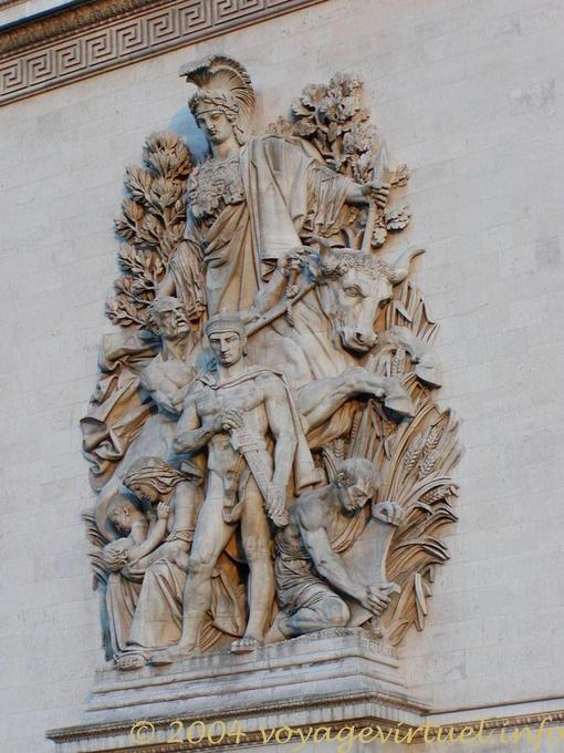 Detalle del Arco del Triunfo, París, Francia
