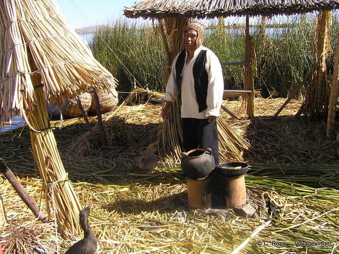 Hombre aymaras Disfraces, Lago Titicaca -Perú