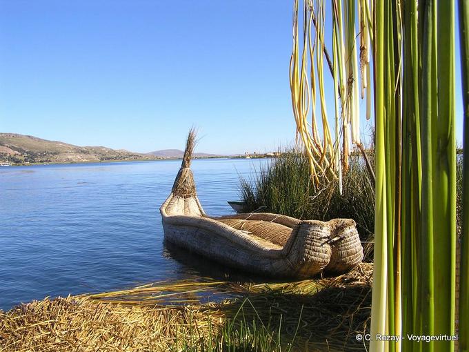 Flotante Cañas un trenzado de totora barco, Titicaca -Perú
