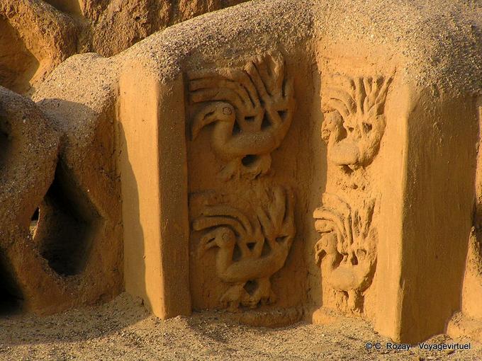 Representación Pájaro pared de adobe, Tschudi, Chan Chan -Perú