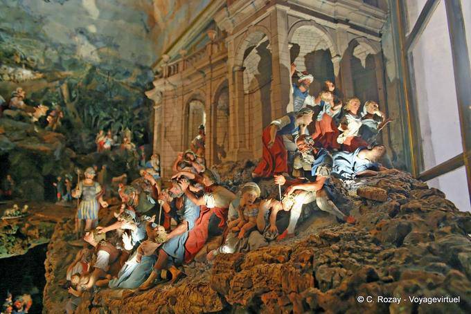 El pesebre del escultor Joaquim Machado de Castro, la Basílica del Sagrado Corazón de Jesús, Estrela, Lisboa - Portugal