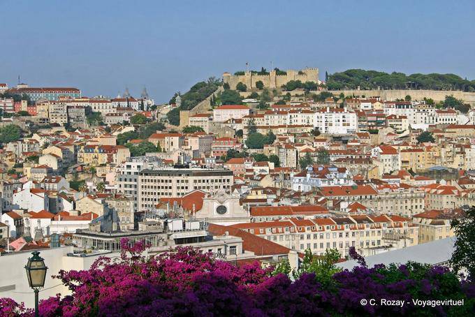 Panorama de la ciudad y su castillo, Lisboa - Portugal