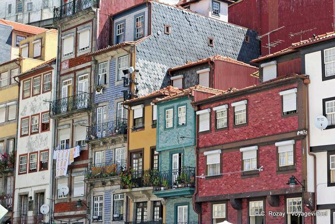 Cais de Ribeira, arquitectura típica, Porto - Portugal