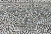 Esqueletos House, el piso de mosaico en la habitación, Conimbriga, Portugal.