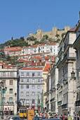 Vista del castillo de la Plaza Figueira, Lisboa, Portugal.