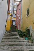 Callejón florecida Escadinhas Félix Nunes, Sintra, Portugal.