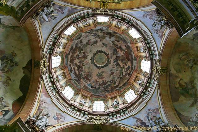 Église Saint-Nicolas (Kostel sv. Mikuláše), les décors autour du dôme, Malá Strana - Praga, República Checa