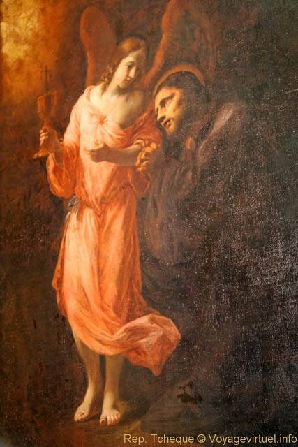L'ange et le saint, peinture, Église Saint-Nicolas (Kostel sv. Mikuláše), Malá Strana - Praga, República Checa