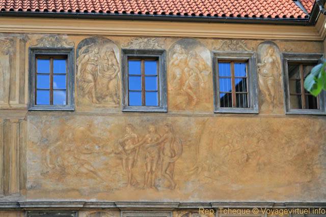 Karlova, peintures sur une façade - Praga, República Checa