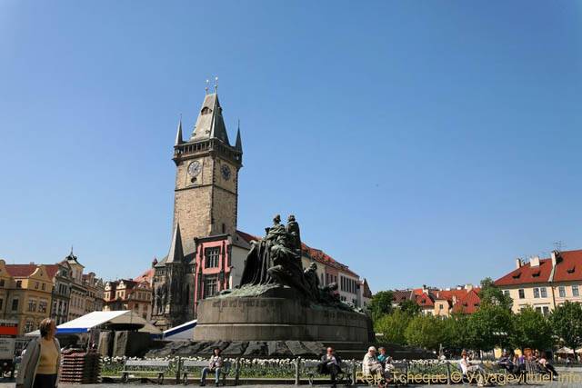 Vieille ville, le Monument à Jan Hus inauguré en 1915 - Praga, República Checa
