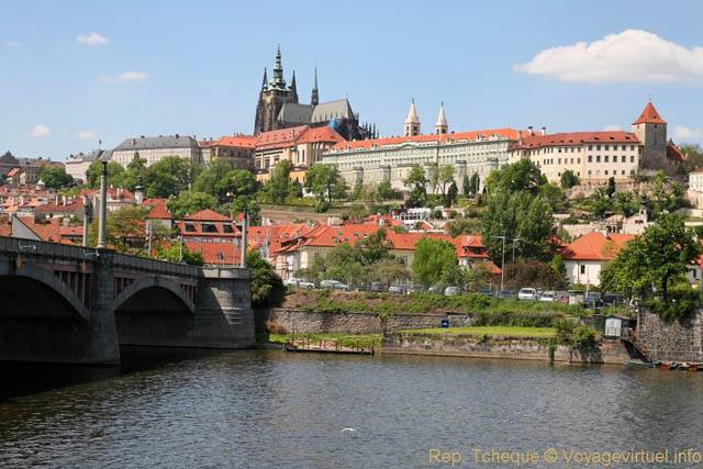 Panorama sur le château depuis Manesuv Most - Praga, República Checa