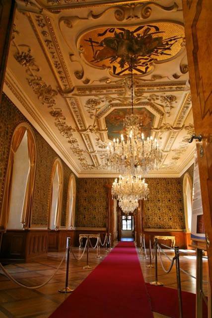Lustres et dorures du Palais Wallenstein, (Valdštejnský palác), Sénat, Letenska - Praga, República Checa