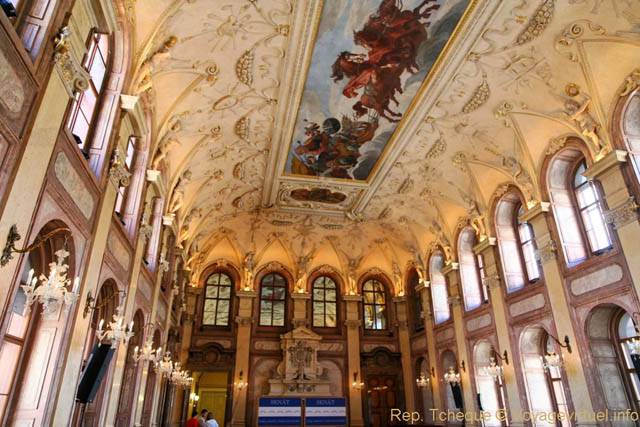 La grande salle de représentation, Palais Wallenstein, (Valdštejnský palác), Sénat, Letenska - Praga, República Checa