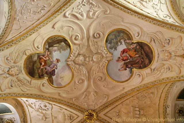 Palais Wallenstein, (Valdštejnský palác), détail du couloir mythologique - Praga, República Checa