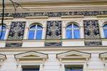 Janackovo Nabr, ornementation sur façade, Praga, República Checa.