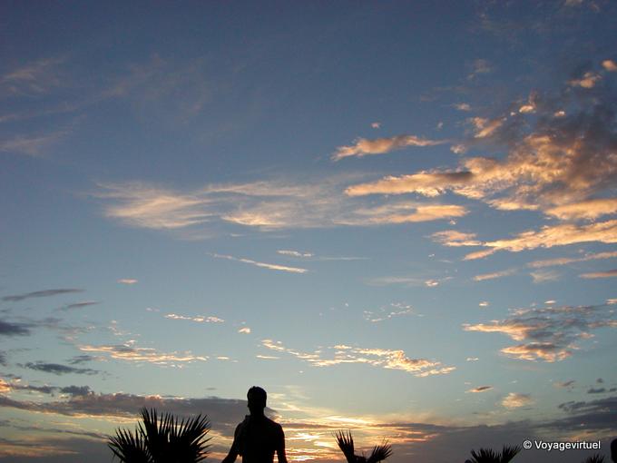 Cielo y de la sombra al atardecer - Isla de la Reunión