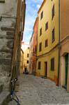 Edificios de colores, Castelsardo, centro histórico, Cerdena.