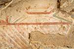 Fordongianus, baños romanos, restos de pintura decorativa, Cerdena.