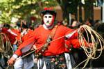 Nuoro, Fiesta del Redentor, la preparación Maschere Mamoiada lazo, Cerdena.