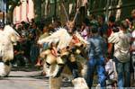 Nuoro, Fiesta del Redentor, sos Merdules Bezzos de Otzana, señaló cuernos, Cerdena.