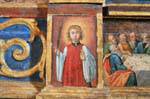 Fragmento de Santa Giusta de una pintura antigua en la Basílica, Cerdena.