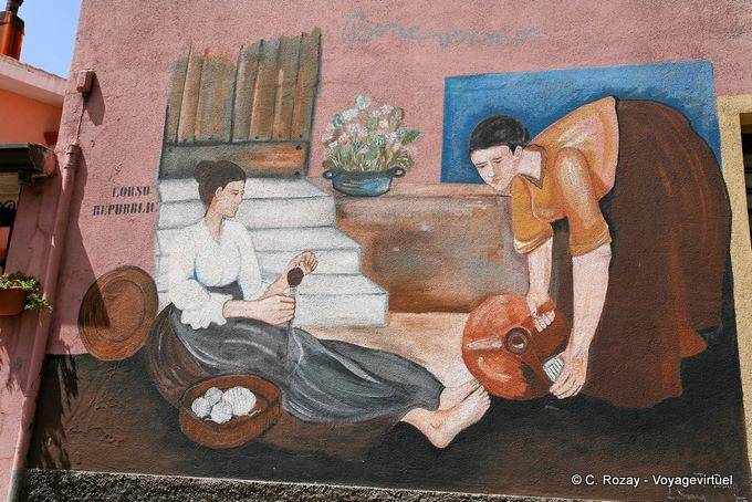 Orgosolo, la ruleta y el portador del agua, Corso Repubblica, Muro - Cerdena