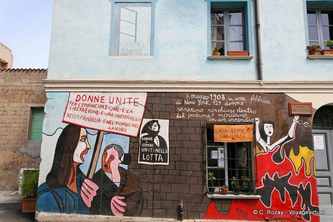Orgosolo, para la emancipación y la liberación de la mujer, Murales - Cerdena