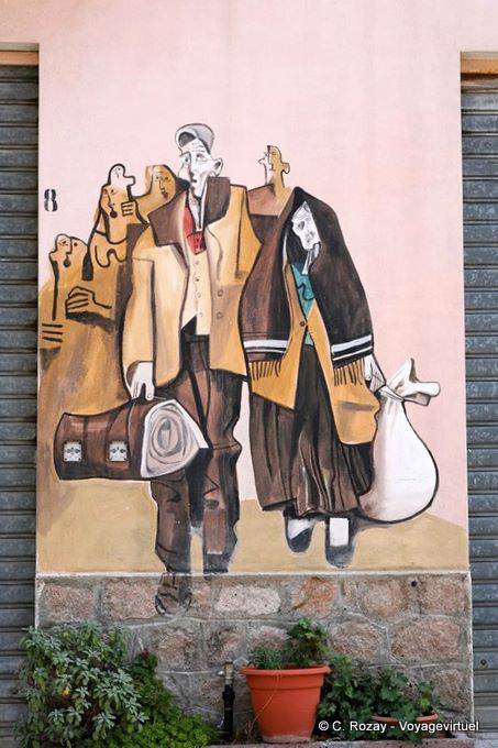 Orgosolo, de salida y la muerte, Murales - Cerdena