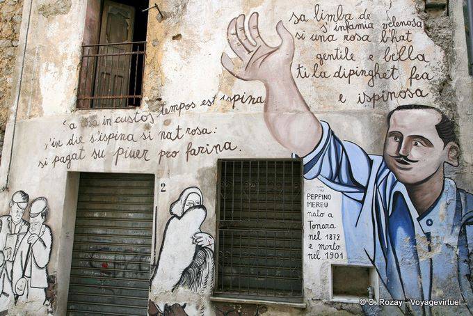 Orgosolo Peppino Mereu, murales, Via Lamarmora - Cerdena