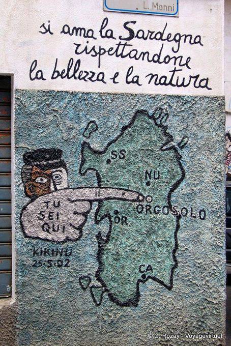 Orgosolo, Cerdeña si se quiere, respeta la belleza y la naturaleza, Murales - Cerdena