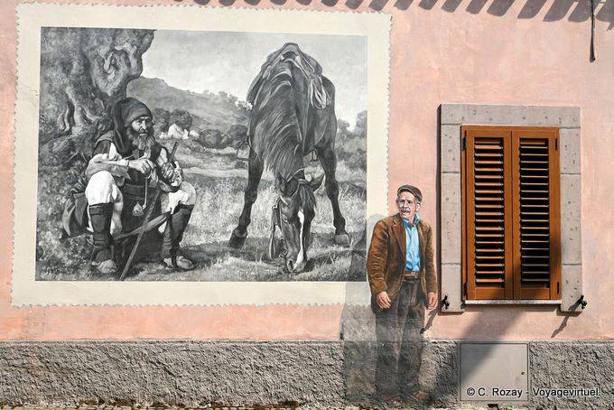 Tinnura, el Passe-Muraille y su antecesor, Murales - Cerdena