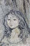Orgosolo, la niña, la incorporación de la pared, Cerdena.