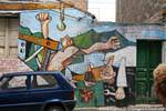 Orgosolo, trabajo fabrica muertos, Murales, Cerdena.