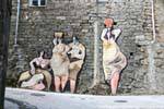 Orgosolo, un grupo de mujeres, Via D'Azeglio, Murales, Cerdena.