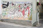 Orgosolo, el evento y las banderas rojas, Murales, Cerdena.