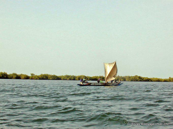 Barco de vela típica y Sine Saloum - Senegal