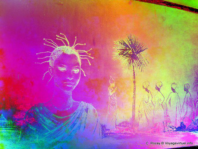 Los colores fabulosos (pared Foundiougne) - Senegal