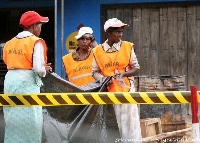 Obras públicas trabajadores - Ceilan Sri Lanka
